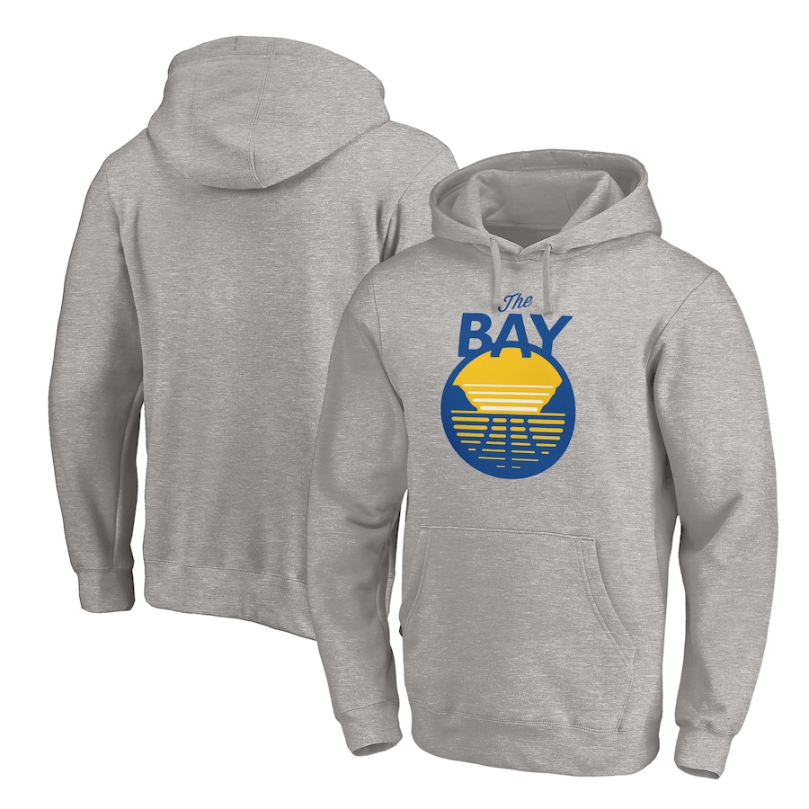Men's Golden State Warriors Heathered Gray The Bay Logo Pullover Hoodie Men's Golden State Warriors Heathered Gray The Bay Logo Pullover Hoodie
