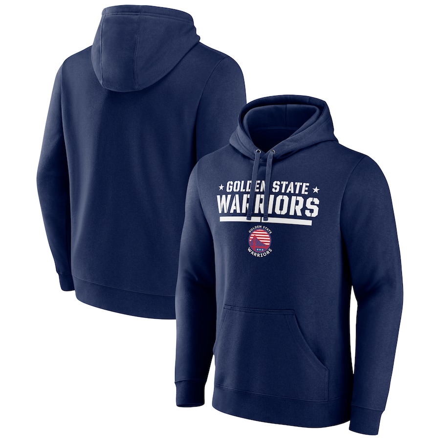 Men's Golden State Warriors Navy Hoops For Troops Trained Pullover Hoodie Men's Golden State Warriors Navy Hoops For Troops Trained Pullover Hoodie