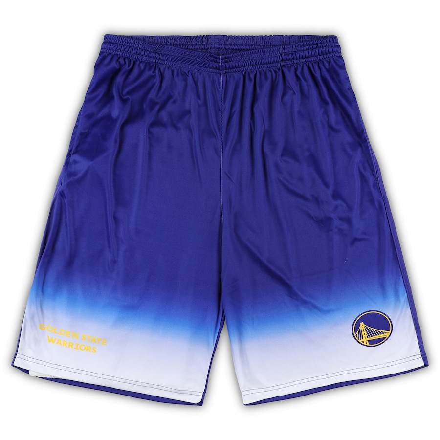 Men's Golden State Warriors Royal Big & Tall Fadeaway Shorts Men's Golden State Warriors Royal Big & Tall Fadeaway Shorts