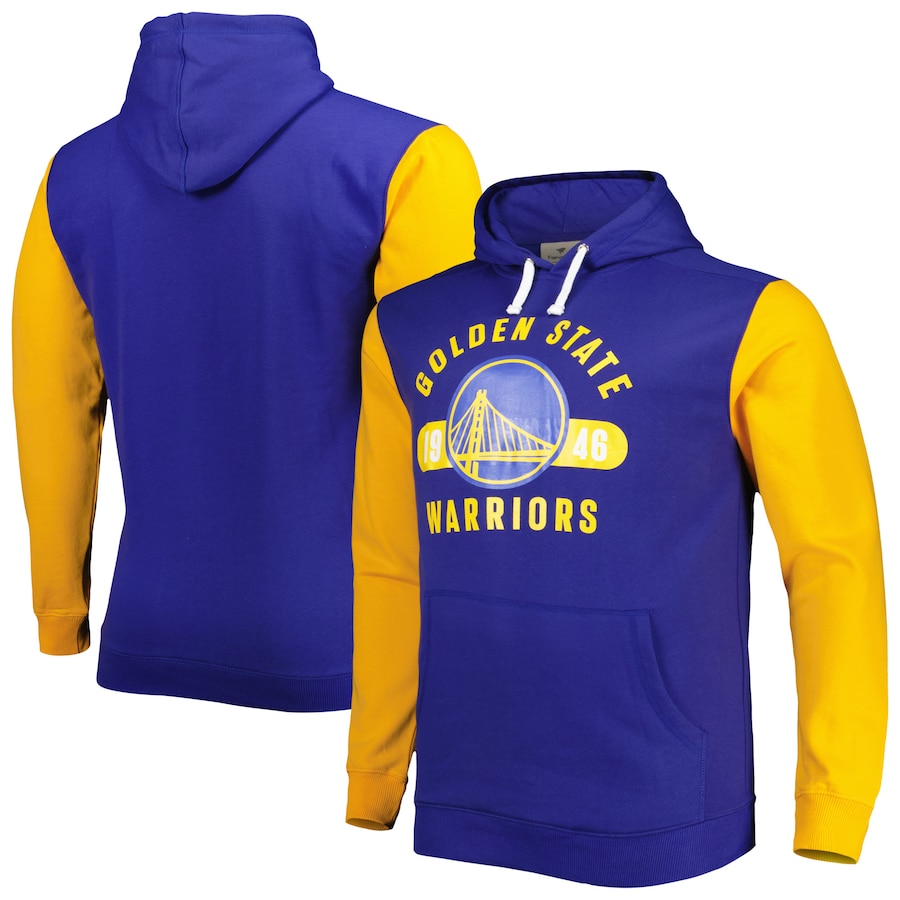 Men's Golden State Warriors Royal/Gold Big & Tall Bold Attack Pullover Hoodie Men's Golden State Warriors Royal/Gold Big & Tall Bold Attack Pullover Hoodie