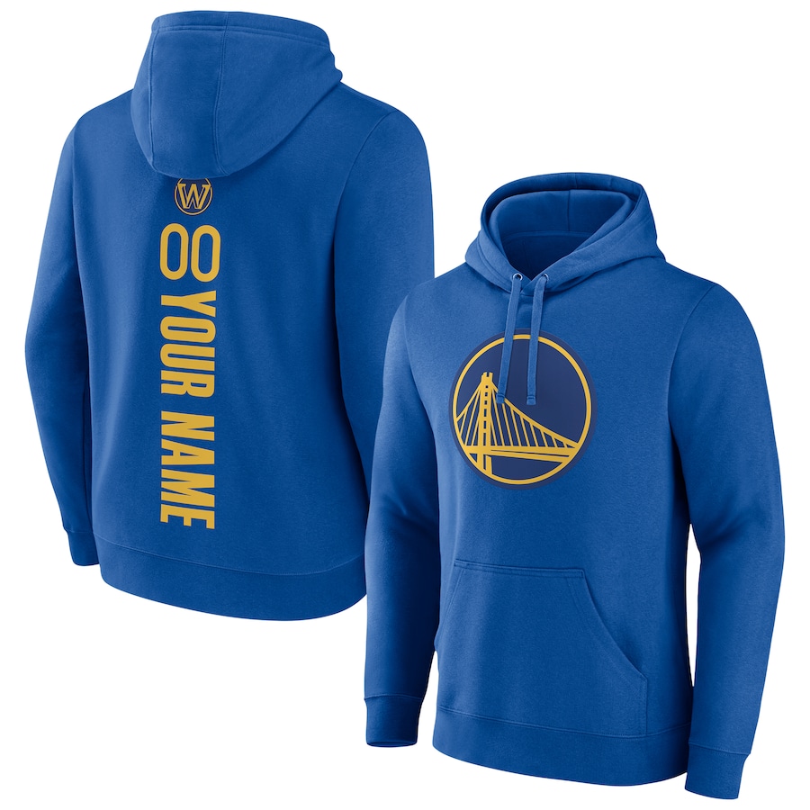 Men's Customize Golden State Warriors Royal Playmaker Personalized Name & Number Pullover Hoodie Men's Customize Golden State Warriors Royal Playmaker Personalized Name & Number Pullover Hoodie