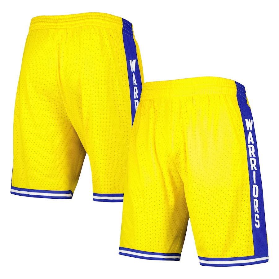 Men's Golden State Warriors Mitchell & Ness Gold 1974-75 Hardwood Classics Swingman Shorts Men's Golden State Warriors Mitchell & Ness Gold 1974-75 Hardwood Classics Swingman Shorts