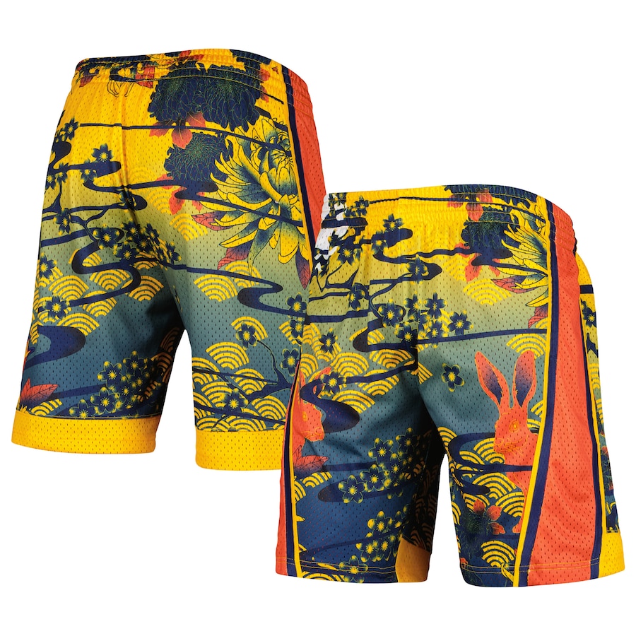 Men's Golden State Warriors Mitchell & Ness Gold Lunar New Year Swingman Shorts Men's Golden State Warriors Mitchell & Ness Gold Lunar New Year Swingman Shorts