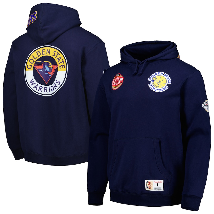 Men's Golden State Warriors Mitchell & Ness Navy City Collection Heritage Hoodie Men's Golden State Warriors Mitchell & Ness Navy City Collection Heritage Hoodie