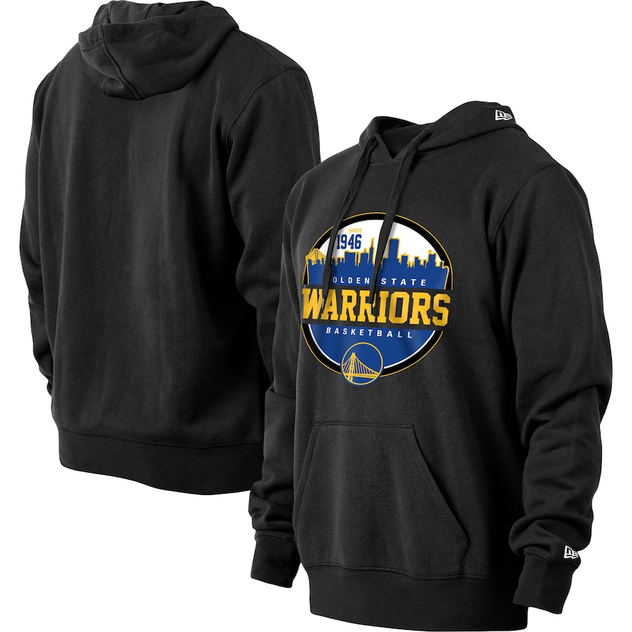 Men's Golden State Warriors New Era Black Localized Pullover Hoodie Men's Golden State Warriors New Era Black Localized Pullover Hoodie