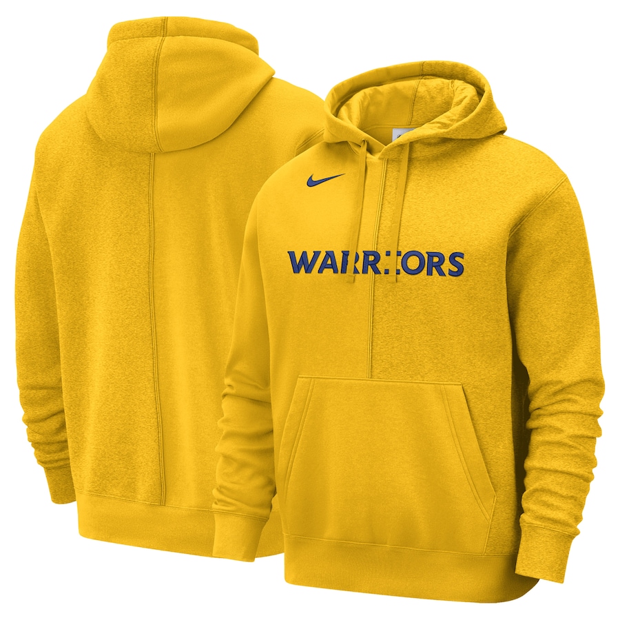Men's Golden State Warriors NBA Gold Courtside Versus Stitch Split Pullover Hoodie Men's Golden State Warriors NBA Gold Courtside Versus Stitch Split Pullover Hoodie