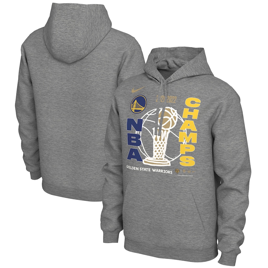 Men's Golden State Warriors NBA Heathered Gray 2022 NBA Finals Champions Locker Room Pullover Hoodie Men's Golden State Warriors NBA Heathered Gray 2022 NBA Finals Champions Locker Room Pullover Hoodie