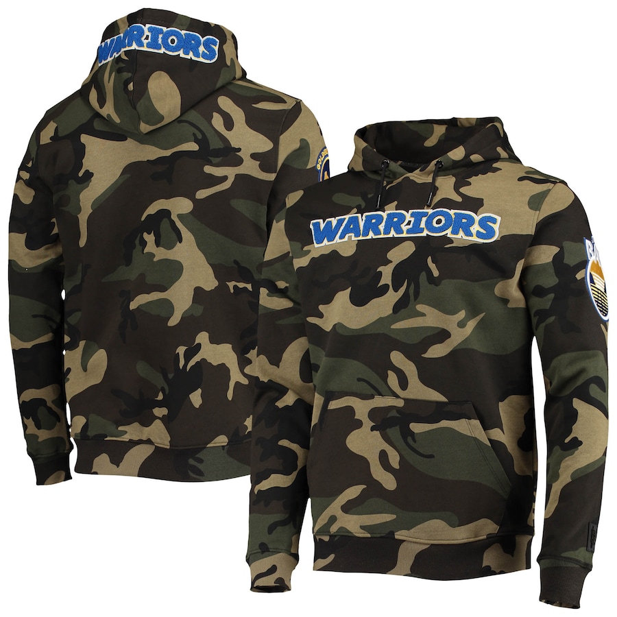 Men's Golden State Warriors Pro Standard Camo Team Pullover Hoodie Men's Golden State Warriors Pro Standard Camo Team Pullover Hoodie