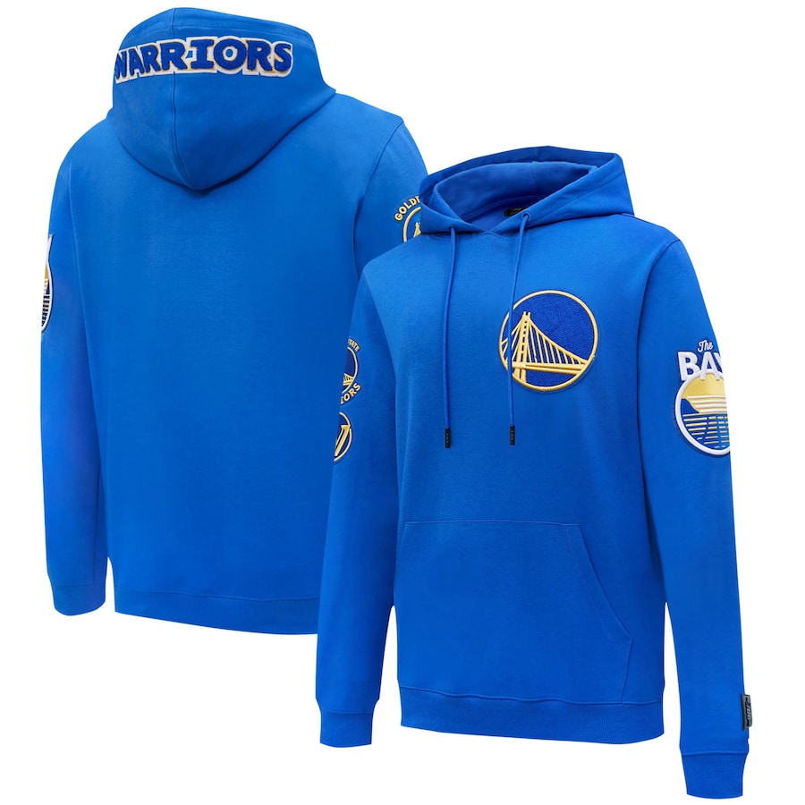 Men's Golden State Warriors Pro Standard Royal Chenille Team Pullover Hoodie