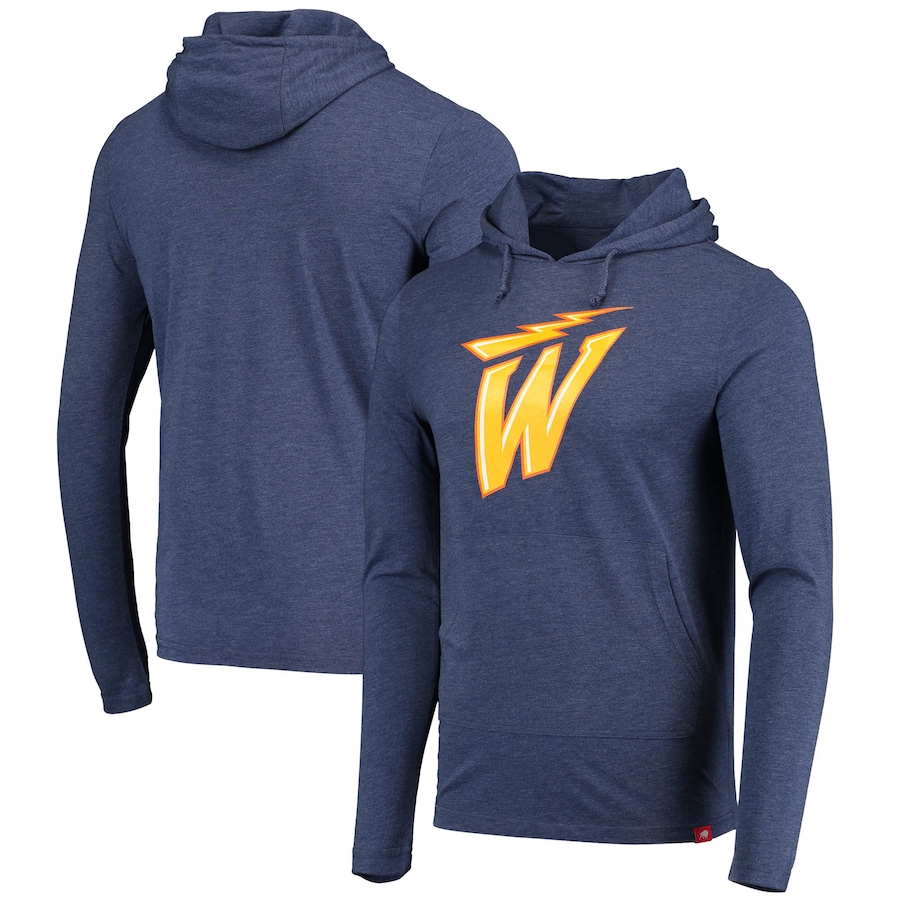 Men's Golden State Warriors Sportiqe Heathered Navy 2020/21 City Edition Rowan Flying W Tri-Blend Pullover Hoodie