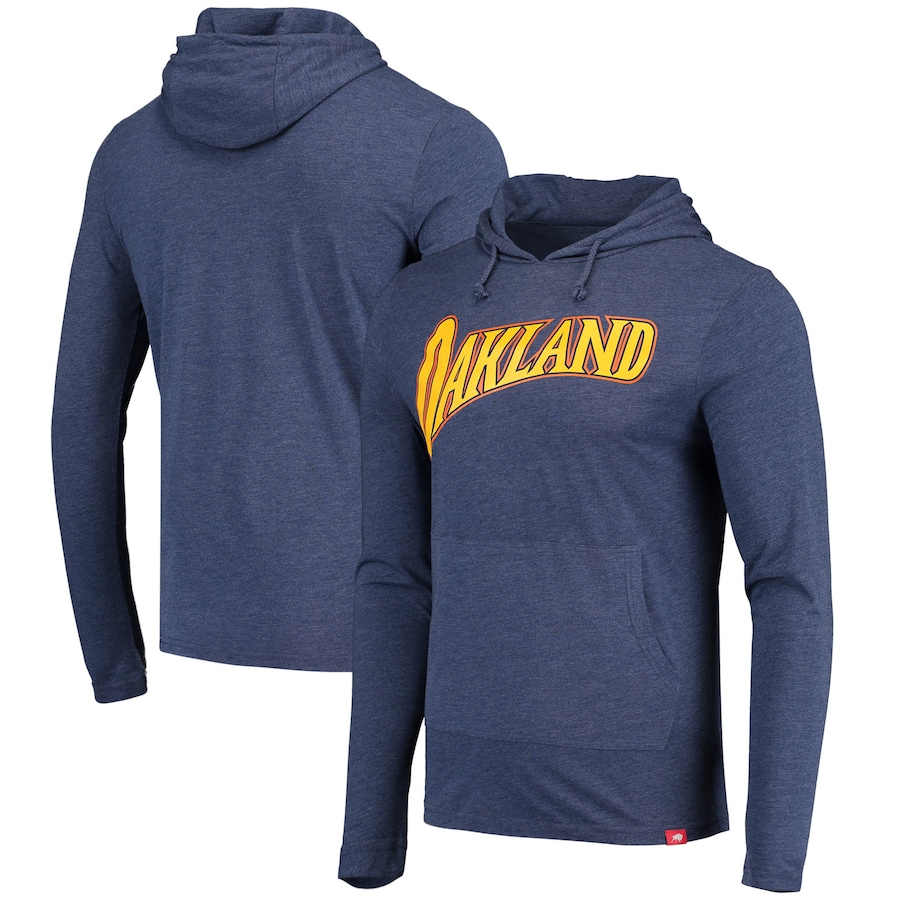 Men's Golden State Warriors Sportiqe Heathered Navy 2020/21 City Edition Rowan Tri-Blend Pullover Hoodie