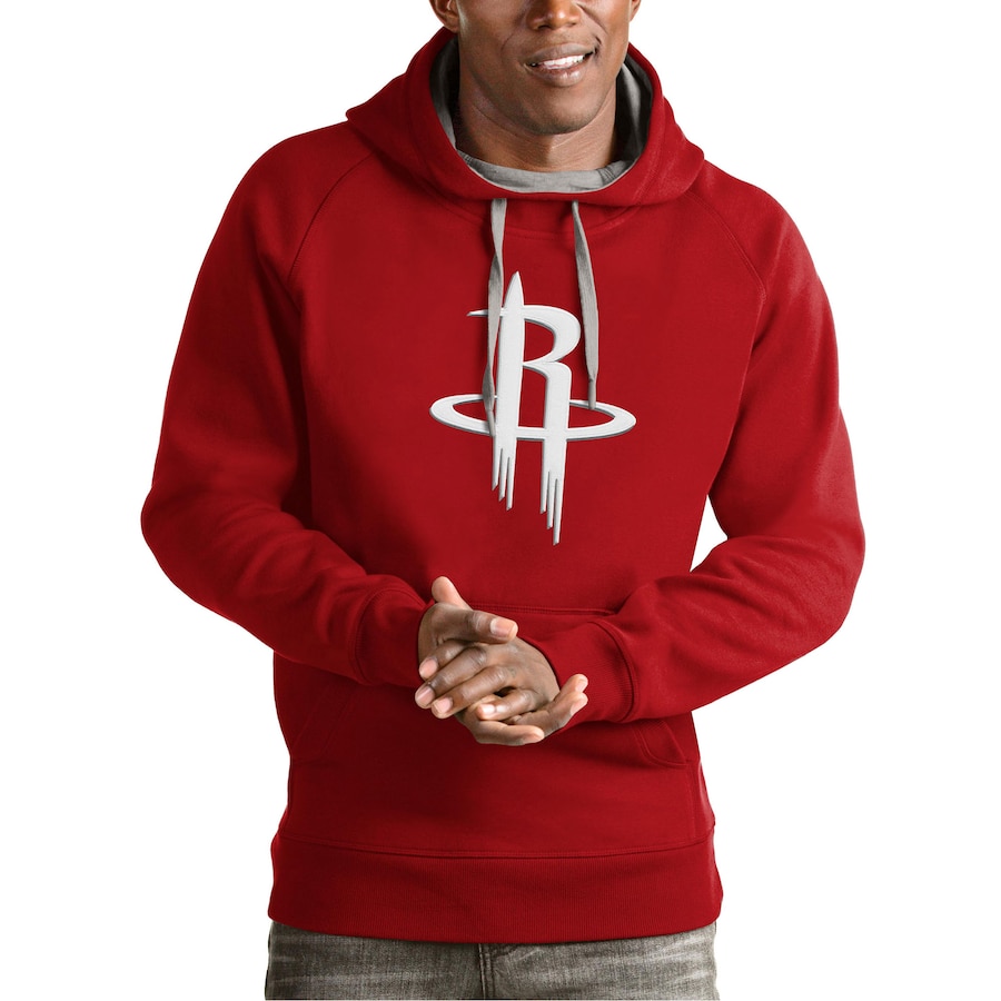 Men's Houston Rockets Antigua Red Team Logo Victory Pullover Hoodie Men's Houston Rockets Antigua Red Team Logo Victory Pullover Hoodie