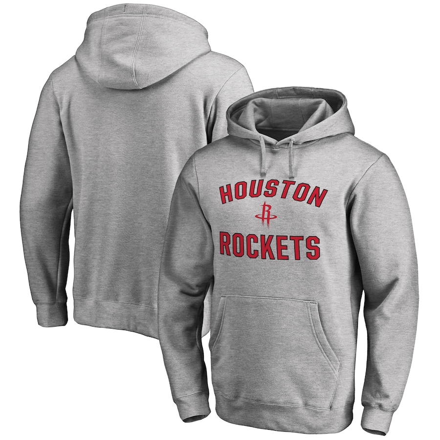 Men's Houston Rockets Ash Victory Arch Pullover Hoodie Men's Houston Rockets Ash Victory Arch Pullover Hoodie