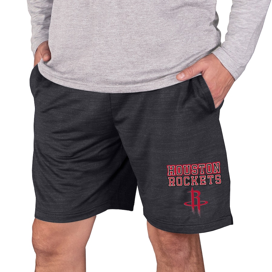Men's Houston Rockets Concepts Sport Charcoal Bullseye Knit Jam Shorts Men's Houston Rockets Concepts Sport Charcoal Bullseye Knit Jam Shorts