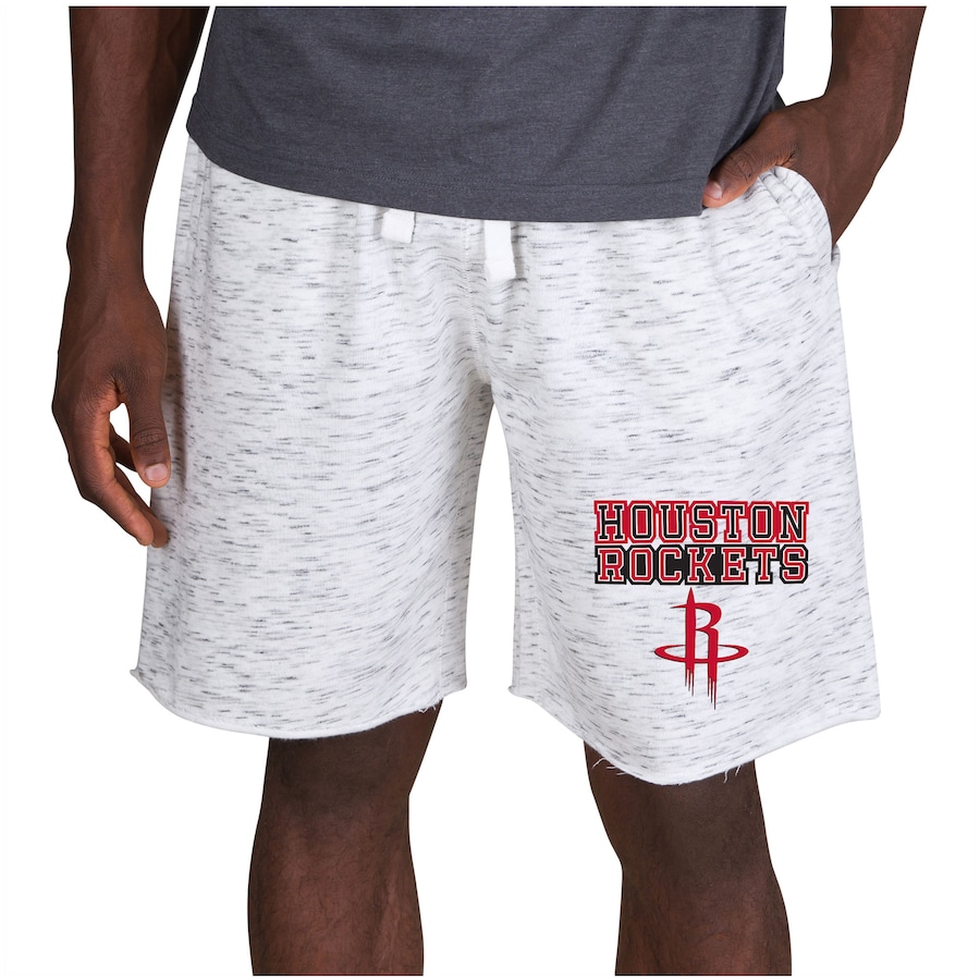 Men's Houston Rockets Concepts Sport White/Charcoal Alley Fleece Shorts Men's Houston Rockets Concepts Sport White/Charcoal Alley Fleece Shorts