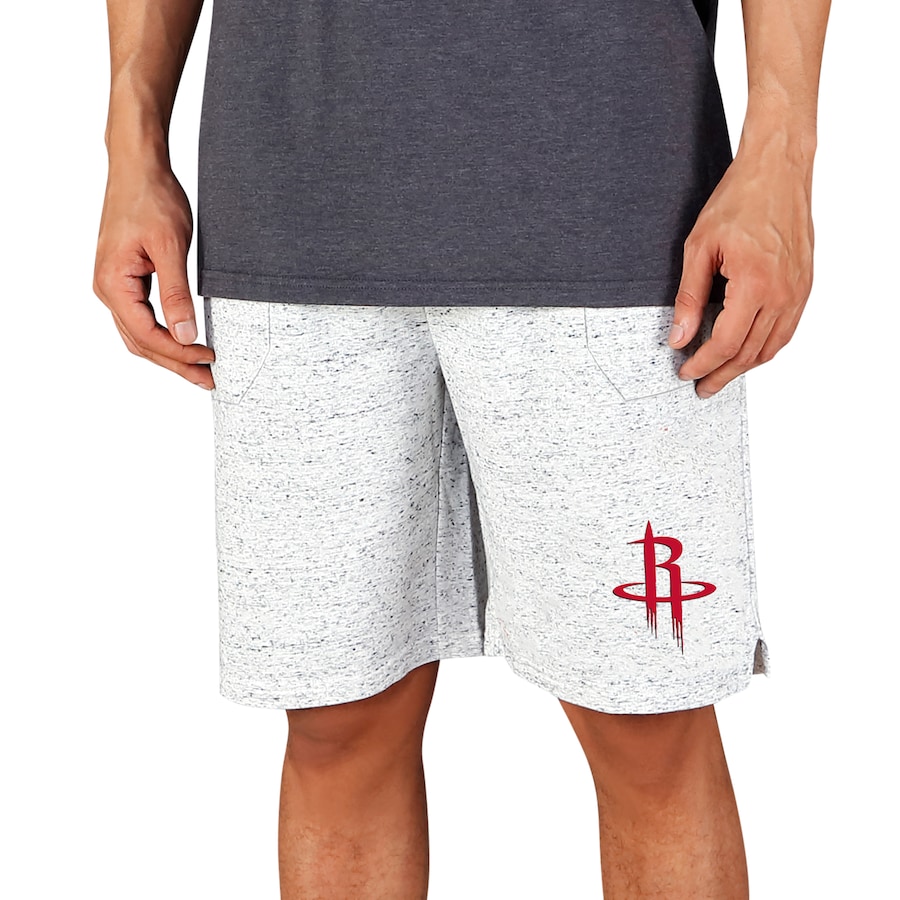 Men's Houston Rockets Concepts Sport White/Charcoal Throttle Knit Jam Shorts Men's Houston Rockets Concepts Sport White/Charcoal Throttle Knit Jam Shorts