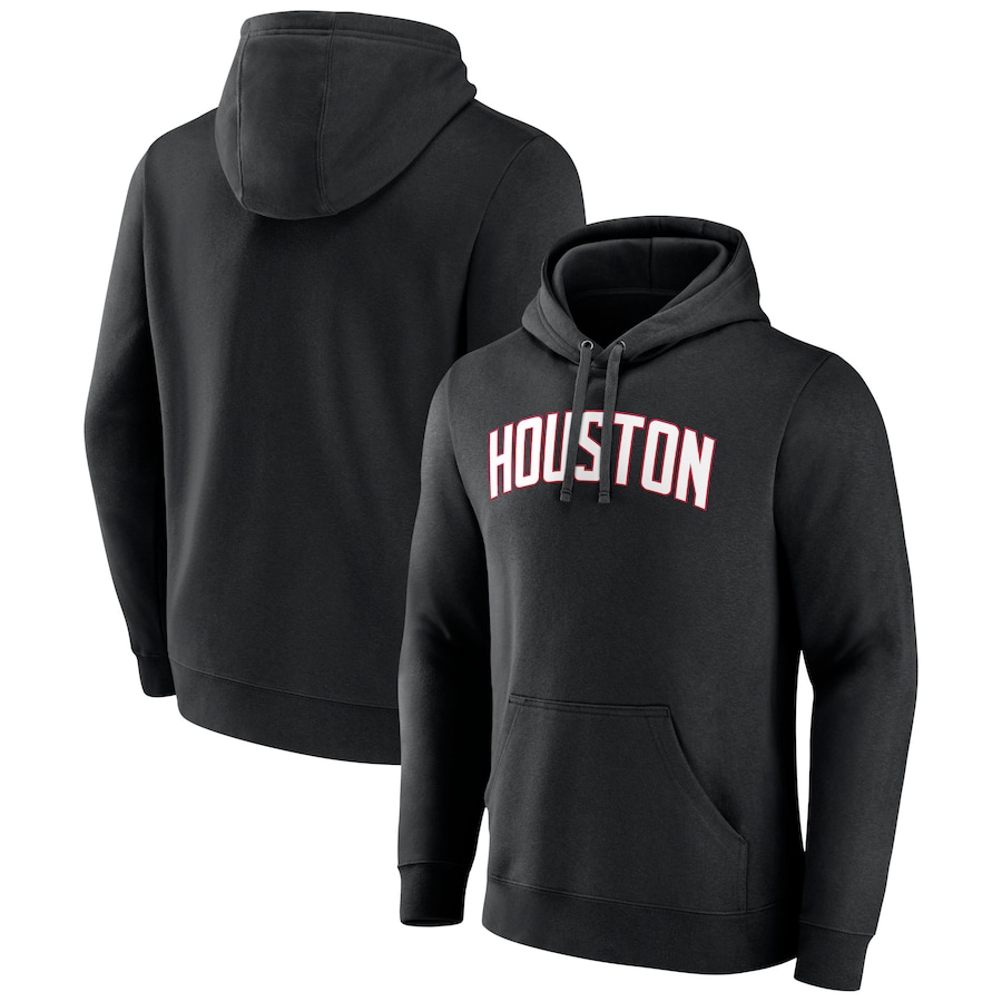 Men's Houston Rockets Black Wordmark Team Pullover Hoodie Men's Houston Rockets Black Wordmark Team Pullover Hoodie