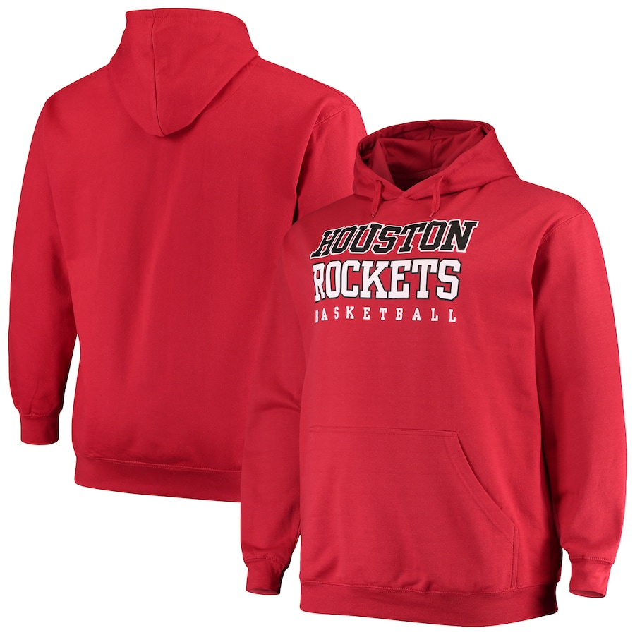Men's Houston Rockets Red Big & Tall Team Pullover Hoodie Men's Houston Rockets Red Big & Tall Team Pullover Hoodie