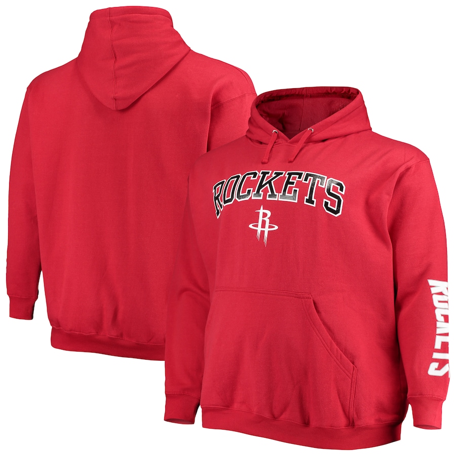 Men's Houston Rockets Red Big & Tall Team Wordmark Pullover Hoodie Men's Houston Rockets Red Big & Tall Team Wordmark Pullover Hoodie