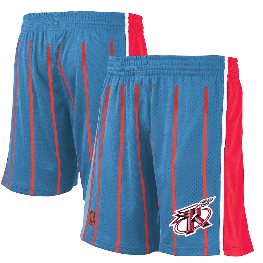 Men's Houston Rockets Mitchell & Ness Blue Hardwood Classic Reload Swingman Shorts