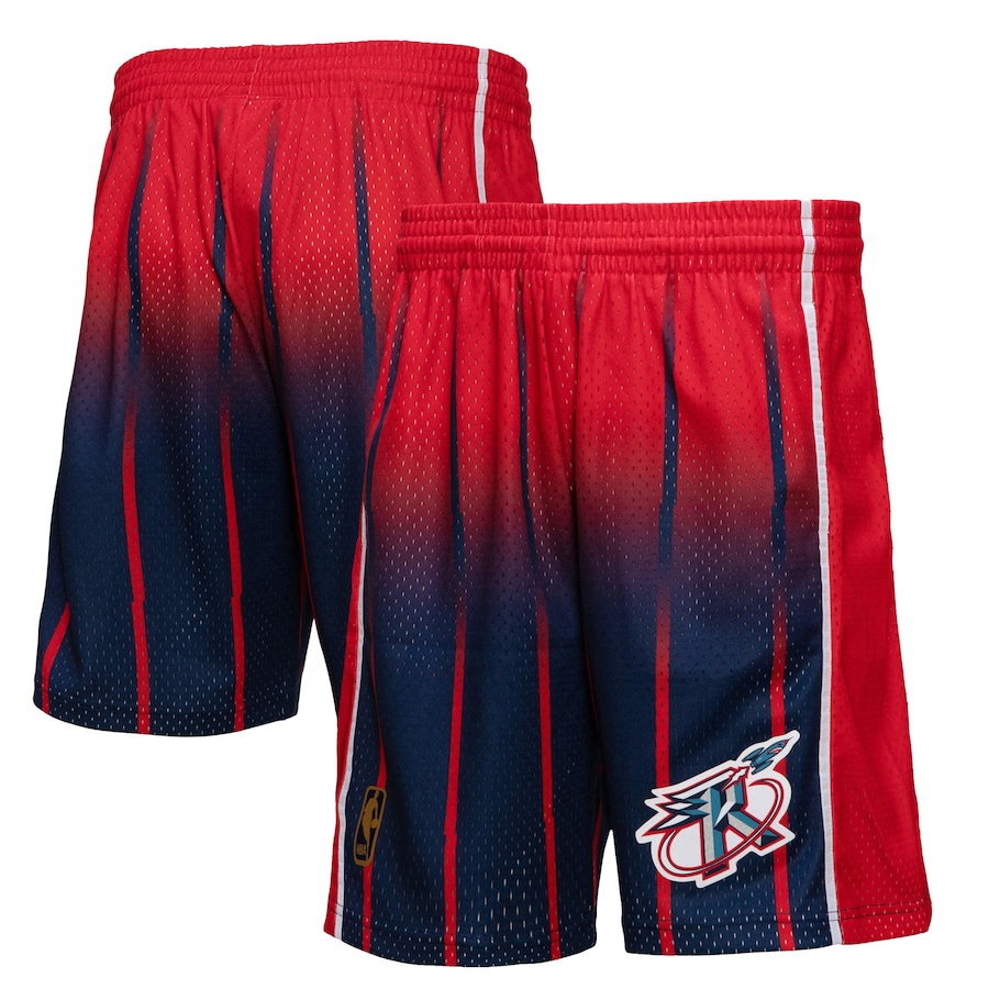 Men's Houston Rockets Mitchell & Ness Red/Navy 1996/97 Hardwood Classics Fadeaway Reload 3.0 Swingman Shorts Men's Houston Rockets Mitchell & Ness Red/Navy 1996/97 Hardwood Classics Fadeaway Reload 3.0 Swingman Shorts