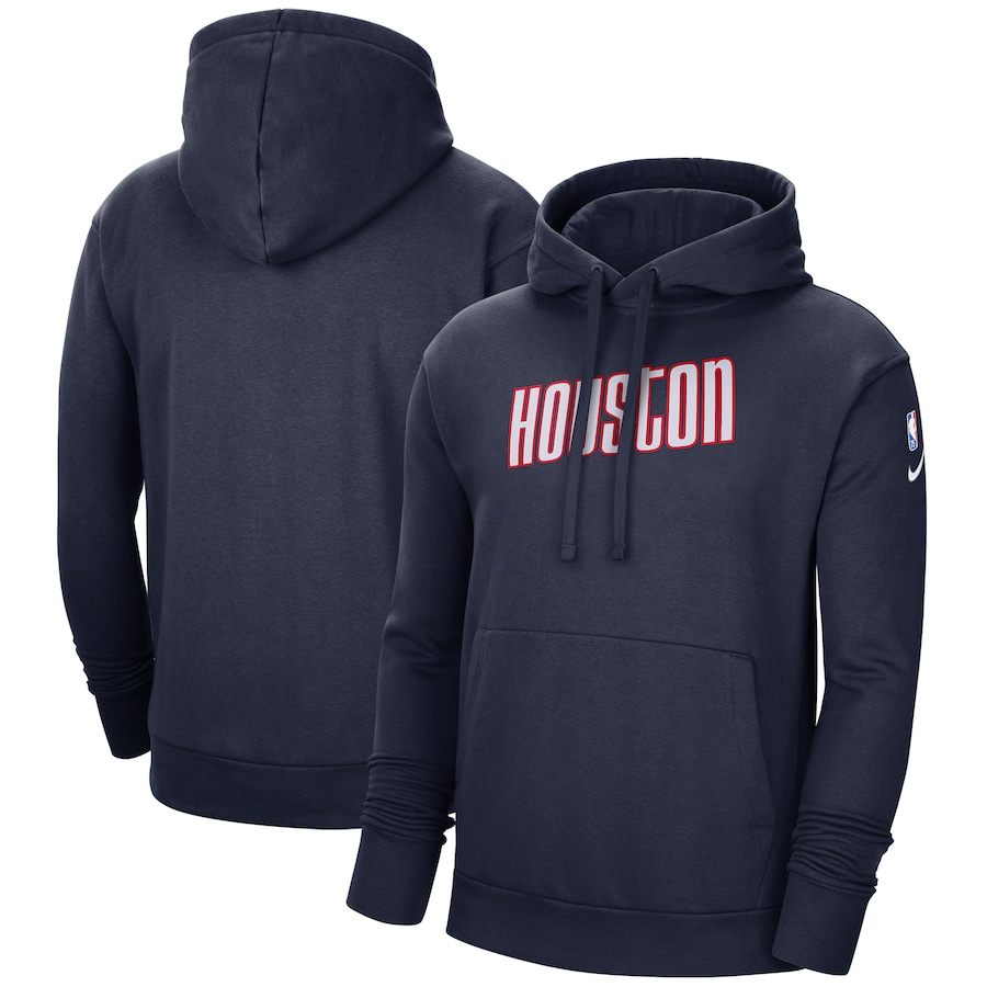 Men's Houston Rockets NBA Navy 2021/22 City Edition Essential Logo Pullover Hoodie Men's Houston Rockets NBA Navy 2021/22 City Edition Essential Logo Pullover Hoodie