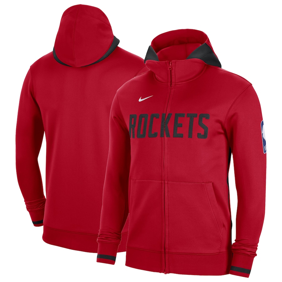 Men's Houston Rockets NBA Red Authentic Showtime Performance Full-Zip Hoodie Men's Houston Rockets NBA Red Authentic Showtime Performance Full-Zip Hoodie