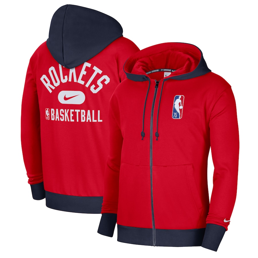 Men's Houston Rockets NBA Red/Navy 2021/22 City Edition Courtside Heavyweight Fleece Full-Zip Hoodie Men's Houston Rockets NBA Red/Navy 2021/22 City Edition Courtside Heavyweight Fleece Full-Zip Hoodie