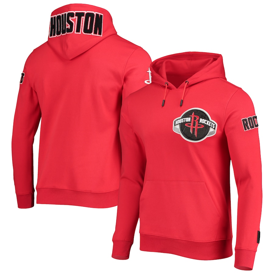Men's Houston Rockets Pro Standard Red Chenille Team Pullover Hoodie Men's Houston Rockets Pro Standard Red Chenille Team Pullover Hoodie