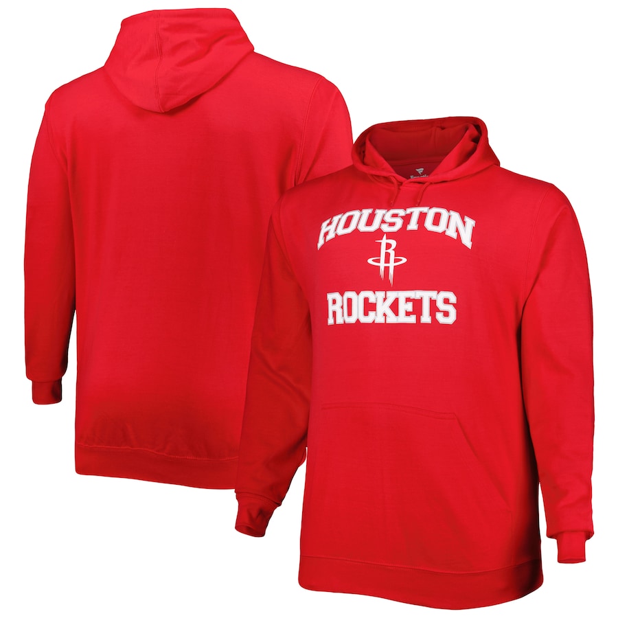 Men's Houston Rockets Red Big & Tall Heart & Soul Pullover Hoodie Men's Houston Rockets Red Big & Tall Heart & Soul Pullover Hoodie