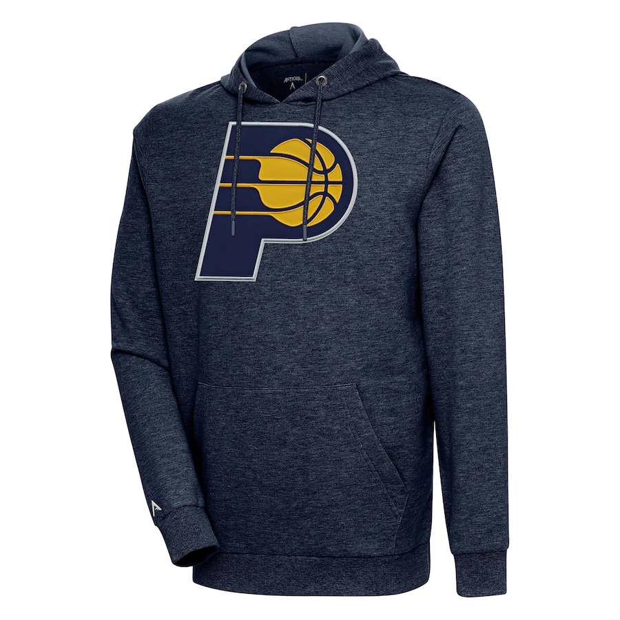 Men's Indiana Pacers Antigua Heather Navy Action Pullover Hoodie