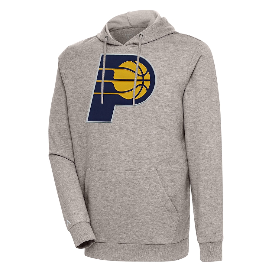 Men's Indiana Pacers Antigua Oatmeal Action Pullover Hoodie