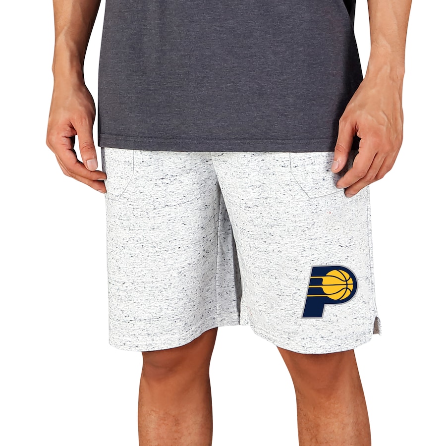 Men's Indiana Pacers Concepts Sport White/Charcoal Throttle Knit Jam Shorts Men's Indiana Pacers Concepts Sport White/Charcoal Throttle Knit Jam Shorts