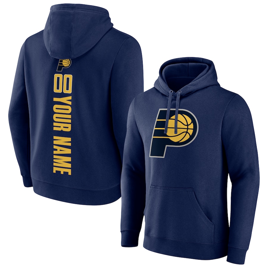 Men's Customize Indiana Pacers Navy Playmaker Personalized Name & Number Pullover Hoodie Men's Customize Indiana Pacers Navy Playmaker Personalized Name & Number Pullover Hoodie