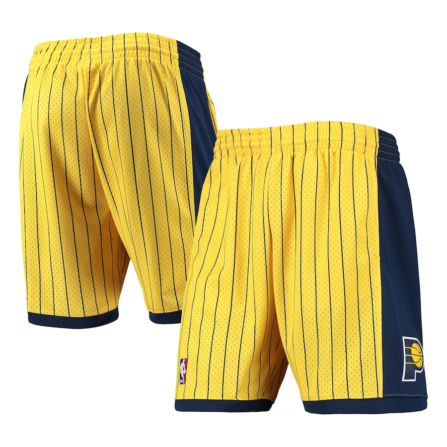 Men's Indiana Pacers Mitchell & Ness Gold/Navy 1999-00 Hardwood Classics Swingman Shorts Men's Indiana Pacers Mitchell & Ness Gold/Navy 1999-00 Hardwood Classics Swingman Shorts