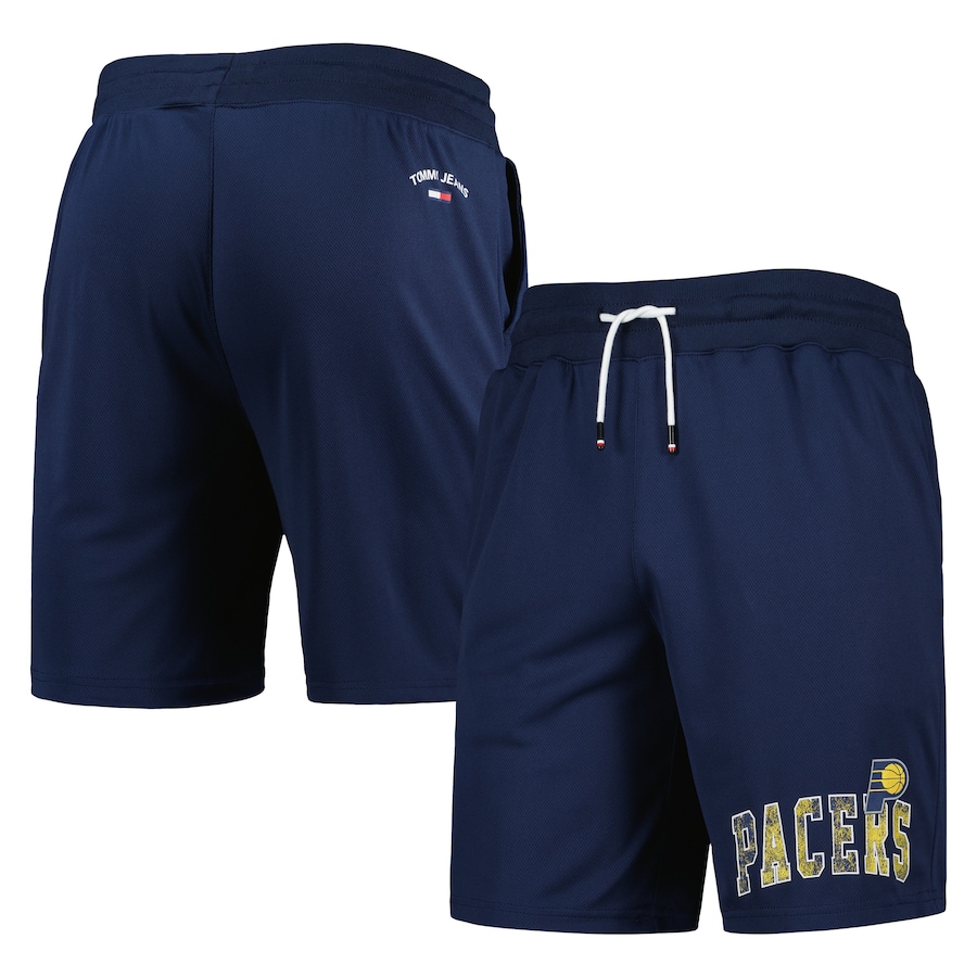 Men's Indiana Pacers Tommy Jeans Navy Mike Mesh Basketball Shorts Men's Indiana Pacers Tommy Jeans Navy Mike Mesh Basketball Shorts