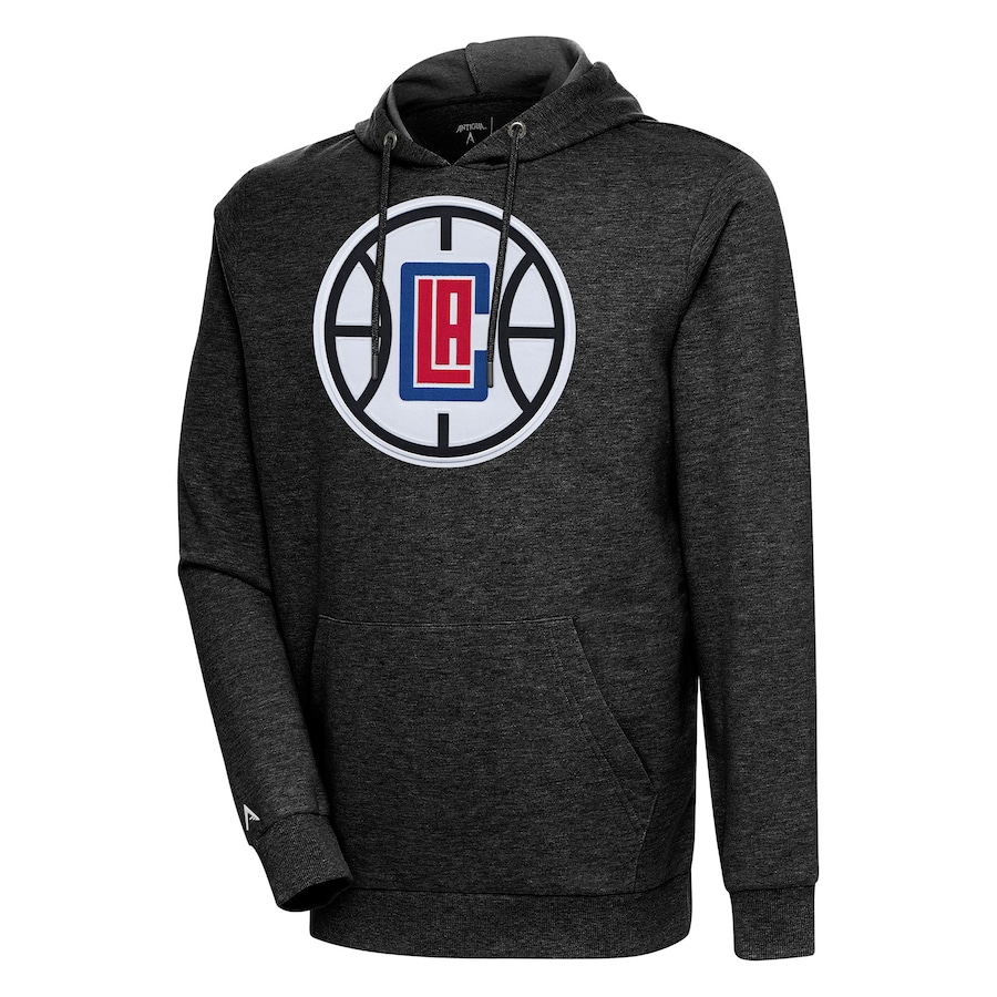 Men's LA Clippers Antigua Heather Black Action Pullover Hoodie