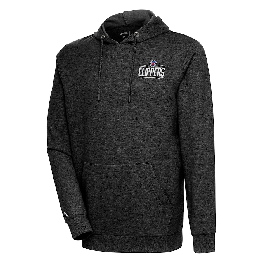 Men's LA Clippers Antigua Heather Black Action Pullover Hoodie