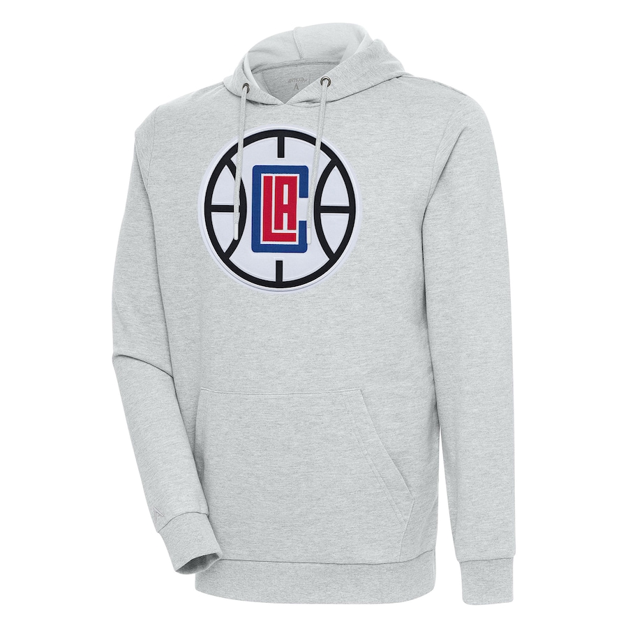 Men's LA Clippers Antigua Heather Gray Action Pullover Hoodie