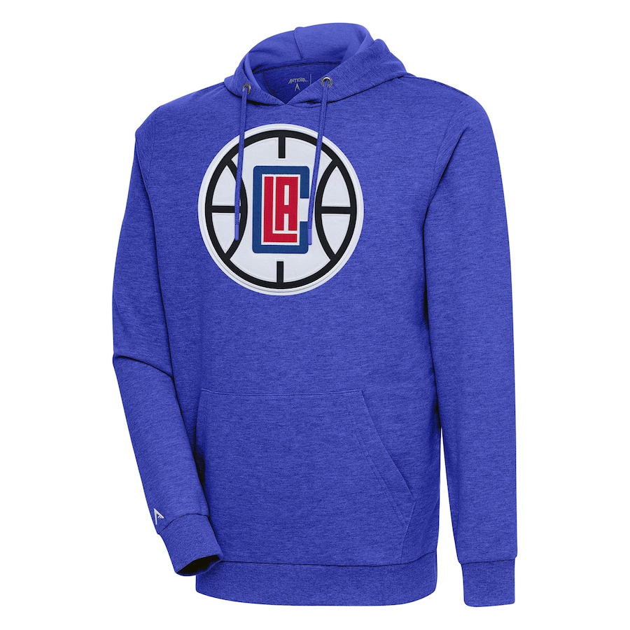 Men's LA Clippers Antigua Heather Royal Action Pullover Hoodie