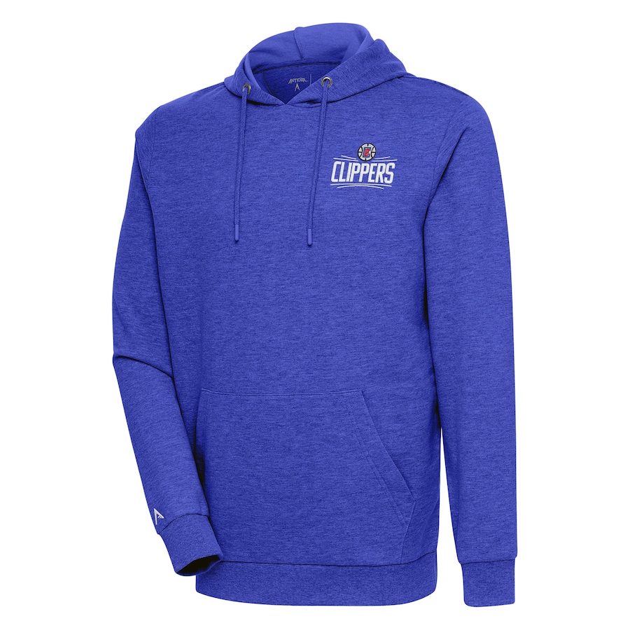 Men's LA Clippers Antigua Heather Royal Action Pullover Hoodie Men's LA Clippers Antigua Heather Royal Action Pullover Hoodie