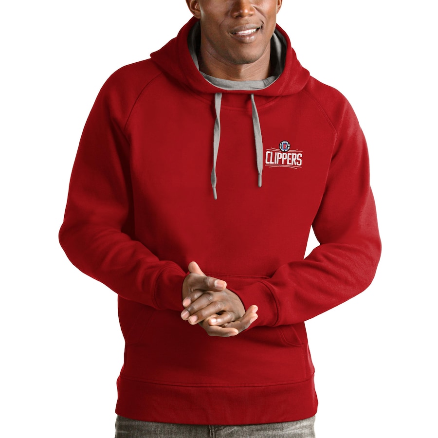 Men's LA Clippers Antigua Red Victory Pullover Hoodie