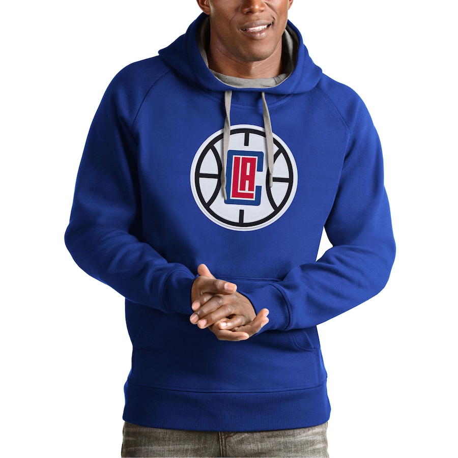 Men's LA Clippers Antigua Royal Team Logo Victory Pullover Hoodie
