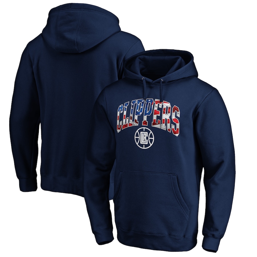 Men's LA Clippers Navy Banner Wave Pullover Hoodie Men's LA Clippers Navy Banner Wave Pullover Hoodie