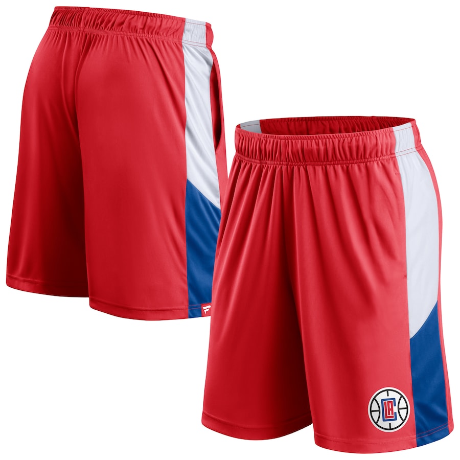 Men's LA Clippers Red Champion Rush Colorblock Performance Shorts Men's LA Clippers Red Champion Rush Colorblock Performance Shorts