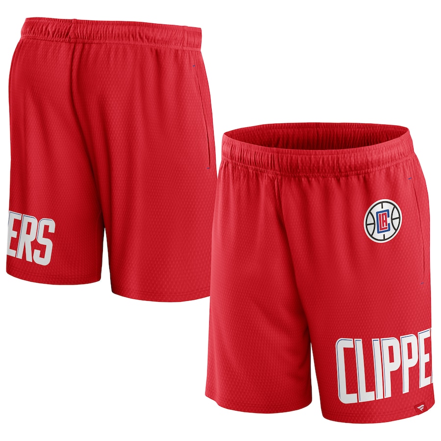 Men's LA Clippers Red Free Throw Mesh Shorts Men's LA Clippers Red Free Throw Mesh Shorts