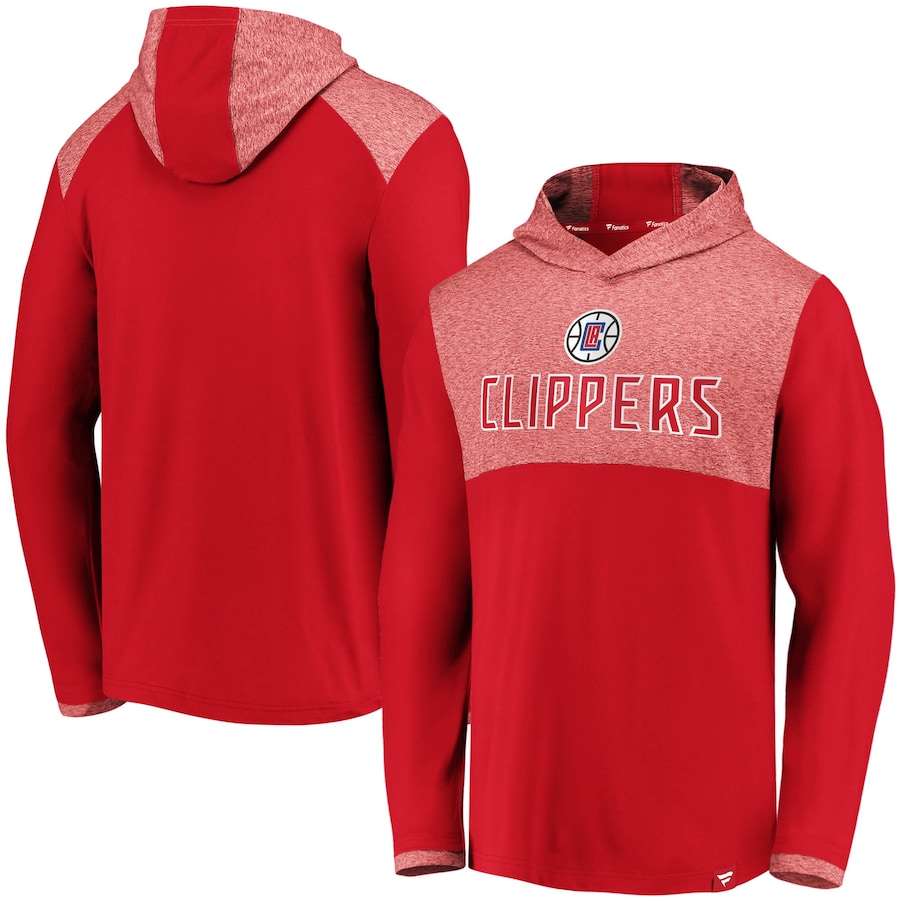 Men's LA Clippers Red Iconic Stealth Marble Blocked Pullover Hoodie