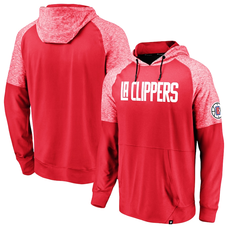 Men's LA Clippers Red Made To Move Space Dye Raglan Pullover Hoodie