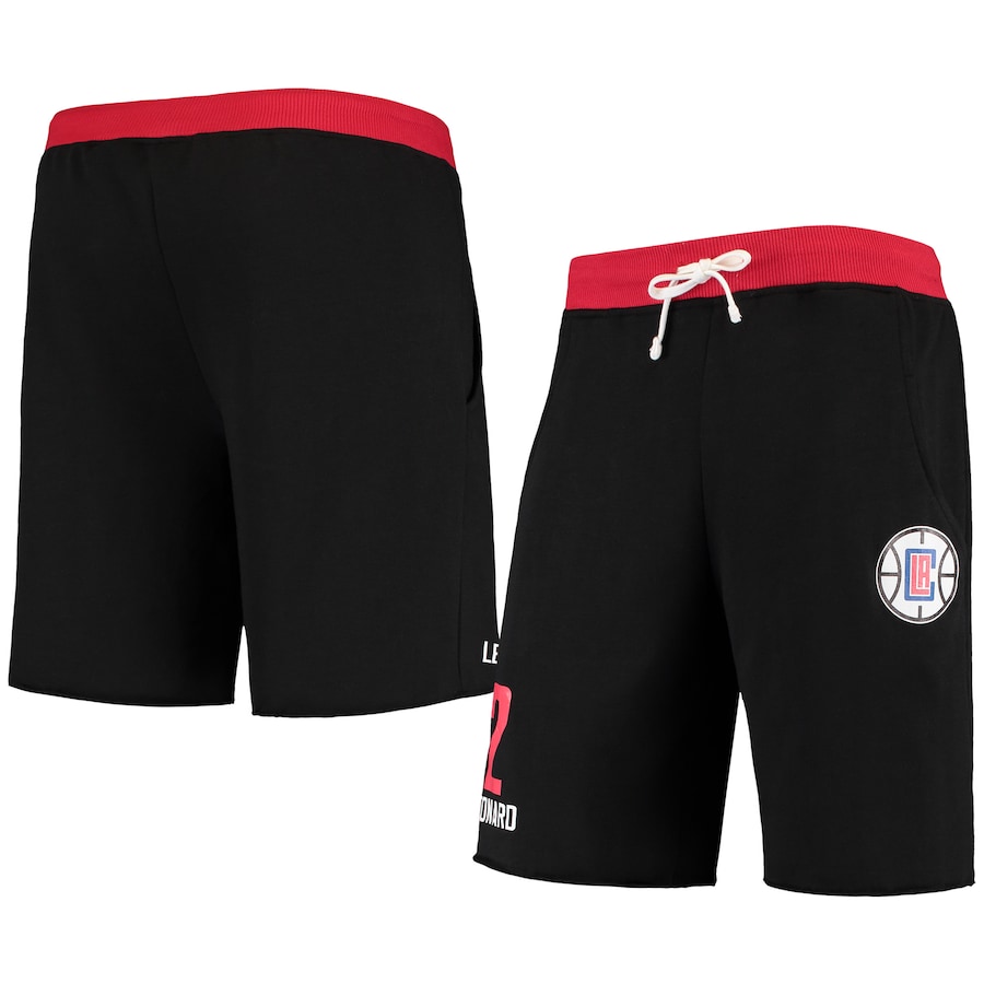 Men's LA Clippers Kawhi Leonard Black Name & Number Shorts