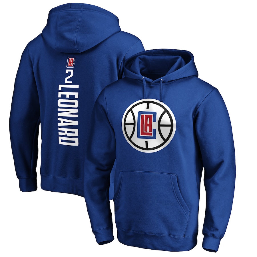 Men's LA Clippers Kawhi Leonard Royal Playmaker Name & Number Pullover Hoodie